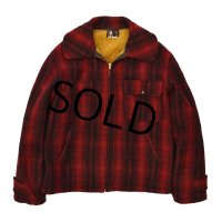 40’s【ビンテージ】【ウールリッチ】【Woolrich】【赤×黒】【バッファローチェック】【ウールブルゾン】【サイズ42】 