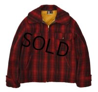 40’s【ビンテージ】【ウールリッチ】【Woolrich】【赤×黒】【バッファローチェック】【ウールブルゾン】【サイズ42】 