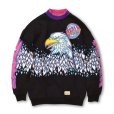 画像3: 90's【ビンテージ】【USA製】マルチプリント【総柄】【スノーモービル】【メジャーリーグレーシング】【RIVER EAGLE】【黒】【マルチプリントスウェット】【サイズＸＬ】<br> (3)