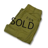 【デッドストック】40's【米軍実物】【ビンテージ】【U.S.NAVY】【HBT】【N-3】【トラウザー】フィールドパンツ【35x31】 