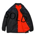 【USA製】【スポーツマスター】【黒×赤】【ナイロン】裏ボア【コーチジャケット】【サイズＬ】 