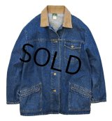 【USA製】【HUNT CLUB】【デニムジャケット】【デニムカバーオール】【サイズＬ程度】【レディース古着】 