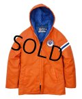 80's【USA製】【ビンテージ】【NFL】【DENVER BRONCOS】【オレンジ×青】中綿入り【ナイロンジャケット】 【サイズＸＳ】 
