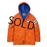80's【USA製】【ビンテージ】【NFL】【DENVER BRONCOS】【オレンジ×青】中綿入り【ナイロンジャケット】 【サイズＸＳ】 