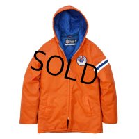 80's【USA製】【ビンテージ】【NFL】【DENVER BRONCOS】【オレンジ×青】中綿入り【ナイロンジャケット】 【サイズＸＳ】 