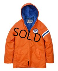 80's【USA製】【ビンテージ】【NFL】【DENVER BRONCOS】【オレンジ×青】中綿入り【ナイロンジャケット】 【サイズＸＳ】 