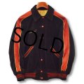 【ビンテージ】【Webb&wolfe】【黒】【赤×ゴールド　ライン入り】【チェーンステッチ】【SUSQUEHANNOCK】【インディアン】【コーデュロイ】【スタジャン】【コーデュロイジャケット】 