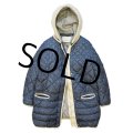 【G M X Y】【ニット×ニット柄プリント】【フード取り外し可能】中綿入り【キルティングジャケット】【サイズＳ】【レディース古着】 