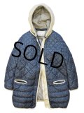 【G M X Y】【ニット×ニット柄プリント】【フード取り外し可能】中綿入り【キルティングジャケット】【サイズＳ】【レディース古着】 