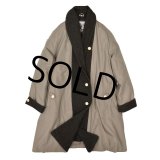 【ビンテージ】【metropole kreymborg】【メトロポール クレイムボルグ 】 【グレーｘチャコール】２トーン【ショールカラー】【レディースコート】【ウールコート】【サイズ３８】 