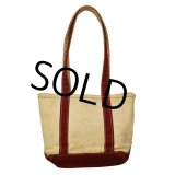 稀少!!【内ポケット付き!!】【ビンテージ】【L.L.bean】【ＬＬビーン】 【赤×キャンバス】 【トートバッグ】 