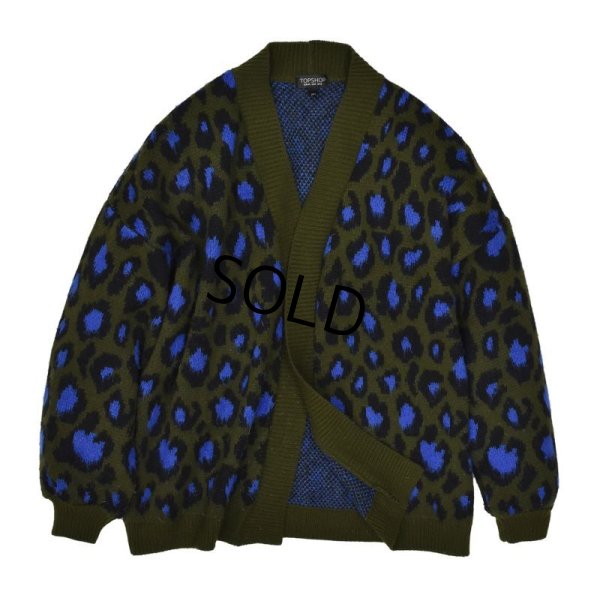 画像1: 【TOPSHOP】【ニットカーディガン】ヒョウ柄 ニットガウン US8【レディース古着】 