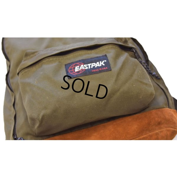 画像5: 【ビンテージ】USA製 【EASTPAK】【イーストパック】【 ボトムレザー】【底レザー】【オリーブドラブカラー】【ODカラー×ブラウン】【デイパック】【バックパック】【リュックサック】