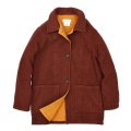 アイルランド製【HUBERMAN】赤茶【レンガ色】【ウールジャケット】【ウールコート】【レディースＳ】レディース古着 
