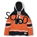 【NHL】【Old Time Hockey】【フィラデルフィア・フライヤーズ】【FLYERS HOCKEY】ナショナルホッケーリーグ【黒×オレンジ×白】【レースアップ】【スウェットパーカー】【サイズＬ】 