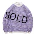 【USA製】【ビンテージ】【５０３】【白×紫】【コットンセーター】 