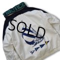 【ビンテージ】【nautica】【ノーティカ】【白×紺】【ヨット】ジップアップ【コットンジャケット】【サイズＭ】 