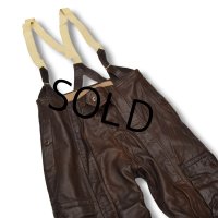 【30’ｓ】【ビンテージ】【アバークロンビー】【アバクロ】【ブラウン】【サスペンダー付き】【レザーパンツ】 