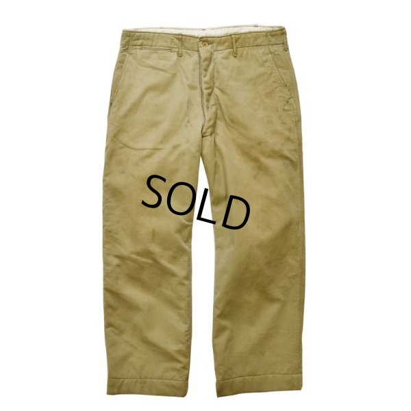 画像4: 【40's】【ビンテージ】U.S.ARMY 米軍実物【裏地付きチノパンツ】【チノパンツ】【チノパン】【W36】