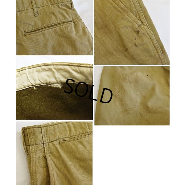 画像3: 【40's】【ビンテージ】U.S.ARMY 米軍実物【裏地付きチノパンツ】【チノパンツ】【チノパン】【W36】