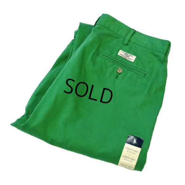 画像1: 未使用【ラルフローレン】【Ralph Lauren】【緑】LIFEBOAT GREEN【コットンパンツ】【34x30】 