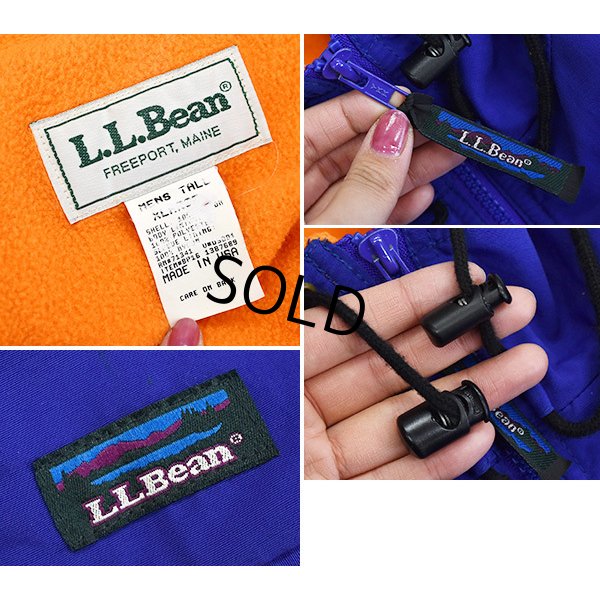 画像2: 【USA製】【ビンテージ】【L.L.bean】【ＬＬビーン】【青×オレンジ】【裏フリース】【フルジップパーカー】【サイズＸＬ-Ｔ】 