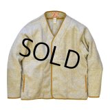 【パタゴニア】patagonia【WORN WEAR】【グレー×ブラウン】【フリースカーディガン】【サイズＬ】 