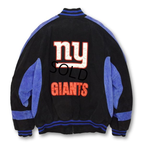 画像4: 【ビンテージ】【NFL】【NY.GIANTS】【黒×紫】【キルティング裏地】【スエードスタジャン】【サイズＸＬ】 