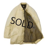60's 【ビンテージ】【Robert Lewis】【ロバートルイス】【ベージュ】【裏ボア付き】【ジップアップ】【コットンジャケット】【サイズ３８】 