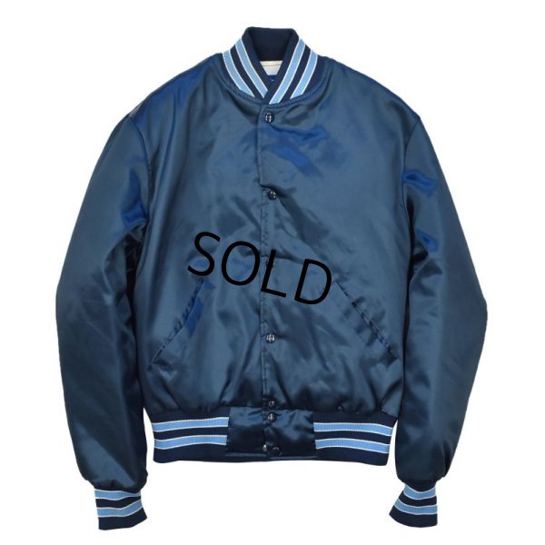 画像6: 80's USA製【ビンテージ】【Holloway】【2フェイス】マスク【サテンブルゾン】【MORRIS CATHOLIC PEREFORMING ARTS】【紺×水色ライン】【サテンジャケット】【ナイロンジャケット】【サイズM】
