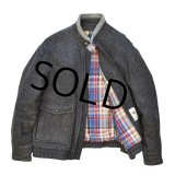 90's【ビンテージ】【Varsity by Catalina】 カタリナ 【ウールジャケット】マドラスチェック【ジップアップブルゾン】【サイズ４２】 