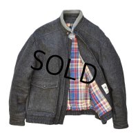 90's【ビンテージ】【Varsity by Catalina】 カタリナ 【ウールジャケット】マドラスチェック【ジップアップブルゾン】【サイズ４２】 