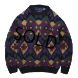 【新品未使用‼】【northern isles】【ネイティブ柄】【北欧柄】コットンセーター【ハンドニットセーター】【サイズＭ】 