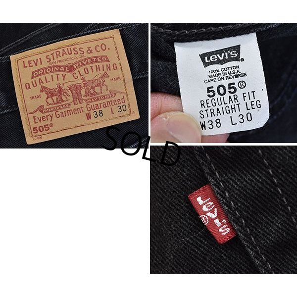 画像3: 【ビンテージ】【USA製】【LEVI'S】【リーバイス】５０５【505】黒【ブラックデニム】【38X30】 