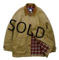 【Ｊクルー】【J-crew】【ライトブラウン】【襟コーデュロイ】【赤チェック裏地】【中綿入り】【コットンジャケット 】【サイズＬ】 