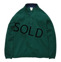 90's【ビンテージ】【ＬＬビーン】【L.L.bean】【緑×紺】【フリース】【スナップＴ】【サイズＭ】 