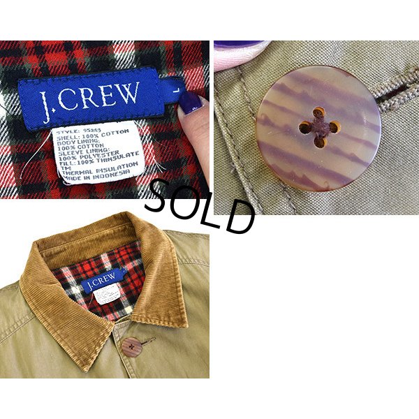 画像2: 【Ｊクルー】【J-crew】【ライトブラウン】【襟コーデュロイ】【赤チェック裏地】【中綿入り】【コットンジャケット 】【サイズＬ】 