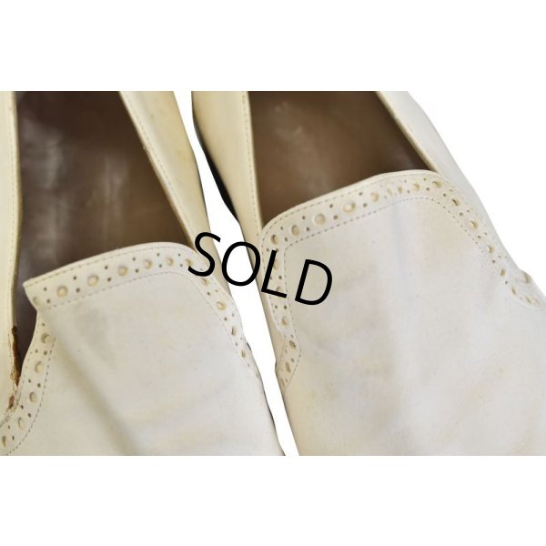 画像6: 50's【ビンテージ】【ホワイト×ブラウン】ウィングチップ【スリッポン】【レザーシューズ】【27cm程度】