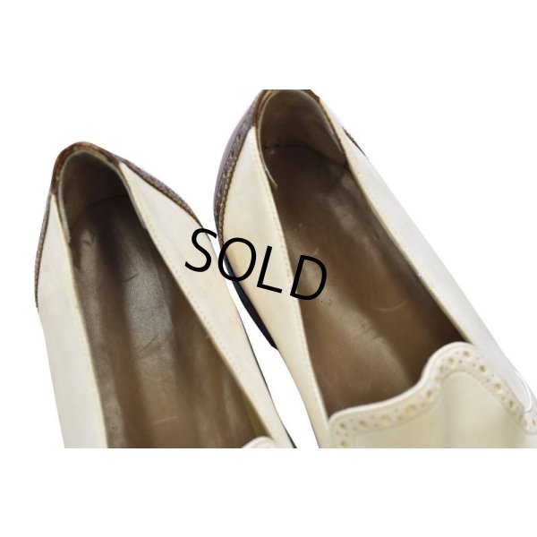 画像5: 50's【ビンテージ】【ホワイト×ブラウン】ウィングチップ【スリッポン】【レザーシューズ】【27cm程度】