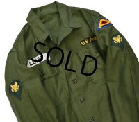 【50's〜】【米軍実物】U.S.ARMY【ビンテージ】【OG107】【ユーティリティシャツ】【LEIBY】【サイズM】 