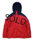 【ビンテージ】【L.L.Bean】【ＬＬビーン】【赤×紺】【ハーフジップ】【プルオーバージャケット】アノラックパーカー【サイズＸＳ】 