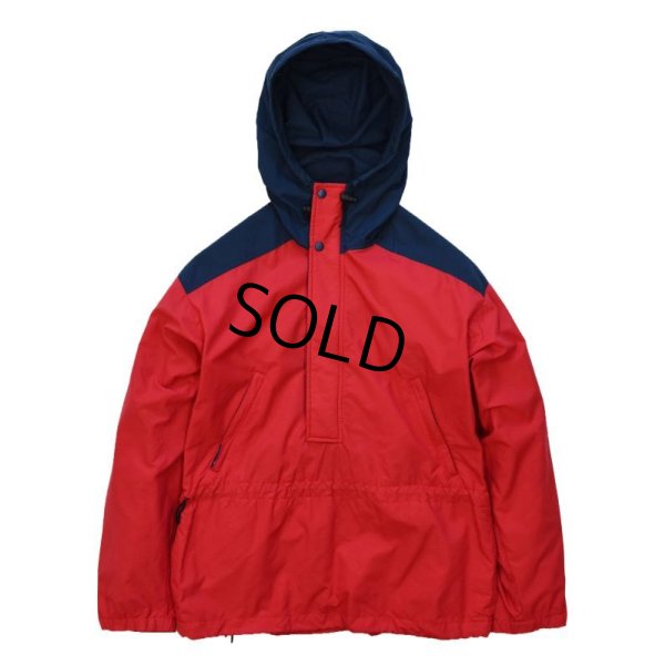画像1: 【ビンテージ】【L.L.Bean】【ＬＬビーン】【赤×紺】【ハーフジップ】【プルオーバージャケット】アノラックパーカー【サイズＸＳ】 