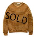 【WINDSOR SHIRT COMPANY】【ライトブラウン×赤×緑】【ボーダー】【ベロア】【スウェット】【サイズＬ】レディース古着 