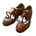 【イタリー製】【Kenneth Cole】【ブラウン×ホワイト】【２トーン】ウィングチップ【レザーシューズ】【サイズ10 1/2】【28.5cm程度】 