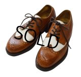 【イタリー製】【Kenneth Cole】【ブラウン×ホワイト】【２トーン】ウィングチップ【レザーシューズ】【サイズ10 1/2】【28.5cm程度】 