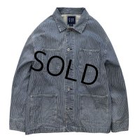  【ビンテージ】【オールドギャップ】【GAP】【ヒッコリーストライプ】【カバーオール】【サイズＸＬ】 