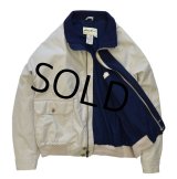 【ビンテージ】【エディーバウアー】【オフホワイト×紺】【ジャケット】【ブルゾン】【サイズＬ】
