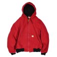 画像1: 【USA製】【ビンテージ】【カーハート】【carhartt】赤【ダック地】【アクティブパーカー】【フルジップパーカー】【Ｌ-Ｒ】<br> (1)