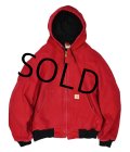 【USA製】【ビンテージ】【カーハート】【carhartt】赤【ダック地】【アクティブパーカー】【フルジップパーカー】【Ｌ-Ｒ】 