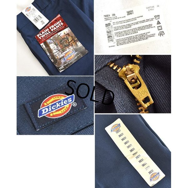 画像3: 【デッドストック】USA製【ビンテージ】【ディッキーズ】【Dickies】【ネイビー・紺】【ワークパンツ】【36×31】 